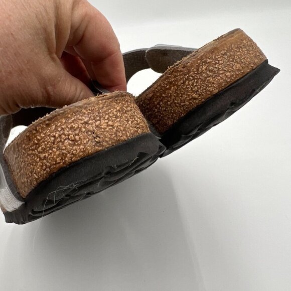 Birkenstock Gizeh Sandals Metallic Silver Strap Buckle Women's Size 37 - Picture 8 of 12